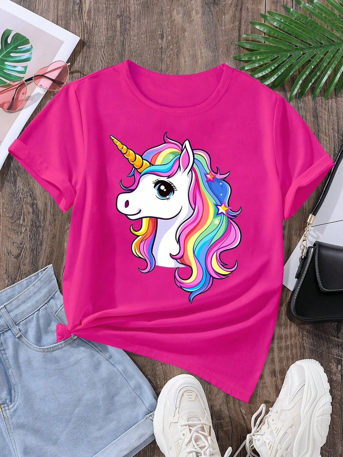 This Adorable Summer Unicorn T-Shirt for Tween Girls features a fun cartoon design that is sure to appeal to young girls. Made from high-quality materials, it is both comfortable and stylish. Perfect for any summer occasion, this shirt is a must-have for any tween girl's wardrobe.