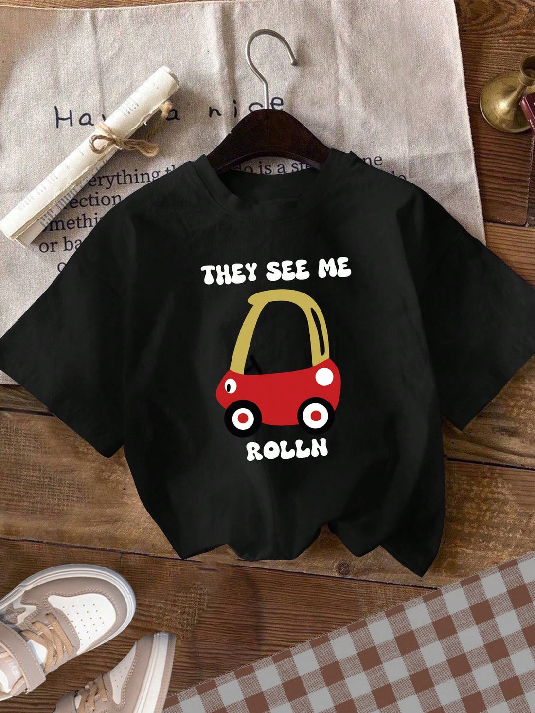 This Cool Car Print Young Boy Round Neck T-Shirt is perfect for any young car enthusiast. With a stylish round neck design and a cool car print, it combines comfort and trendiness. Made of high-quality material, it is durable and perfect for everyday wear. 