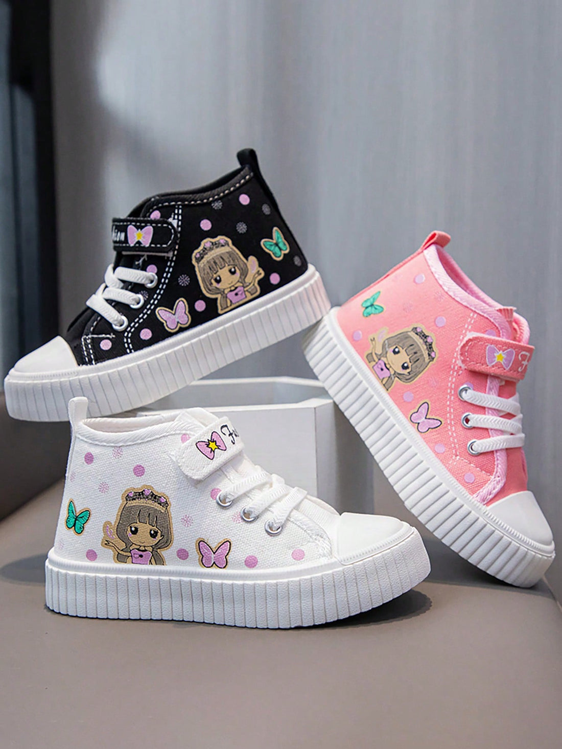 Elevate your child's back-to-school style with our Chic Unisex High-Top Canvas Shoes! Featuring a stylish princess design, these shoes are perfect for any fashion-forward kid. Made with high-quality materials, they provide comfort and durability for all-day wear. Give your child the confidence to conquer the school year in style!