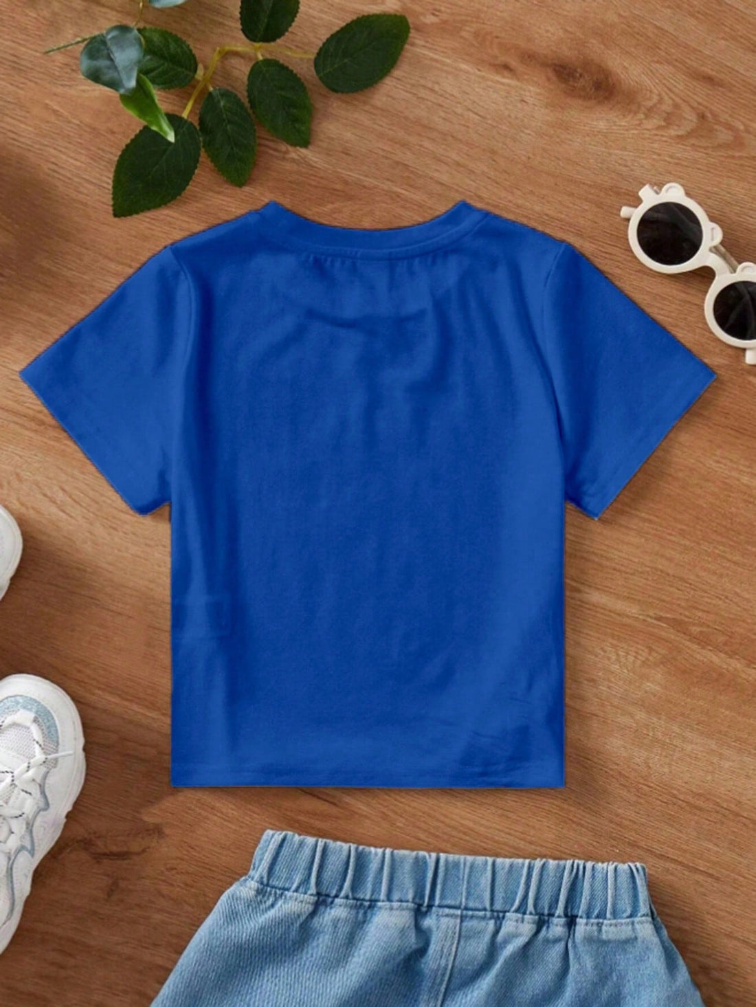 Trendy English Slogan Crew Neck T-Shirt for Young Boys