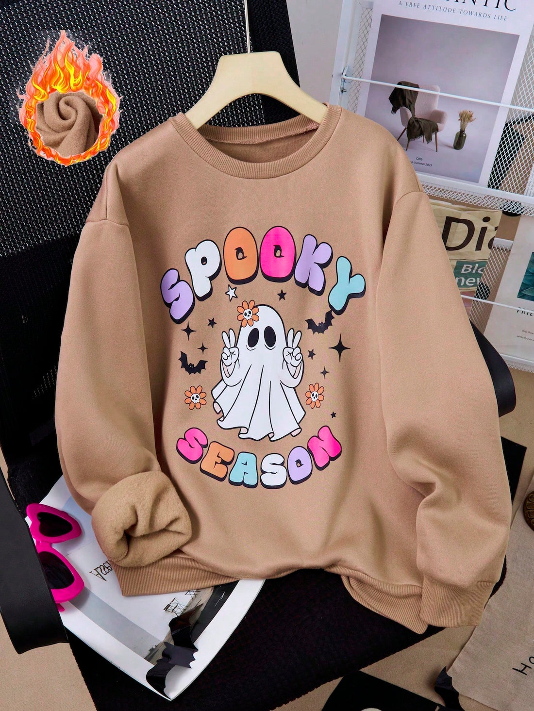 Stay trendy with our Chic and Trendy Teen Girl Letter Cartoon Print Sweatshirt. Featuring a stylish letter and cartoon print, this sweatshirt is perfect for any fashion-forward teen girl. Stay warm and stylish at the same time with this must-have addition to your wardrobe.