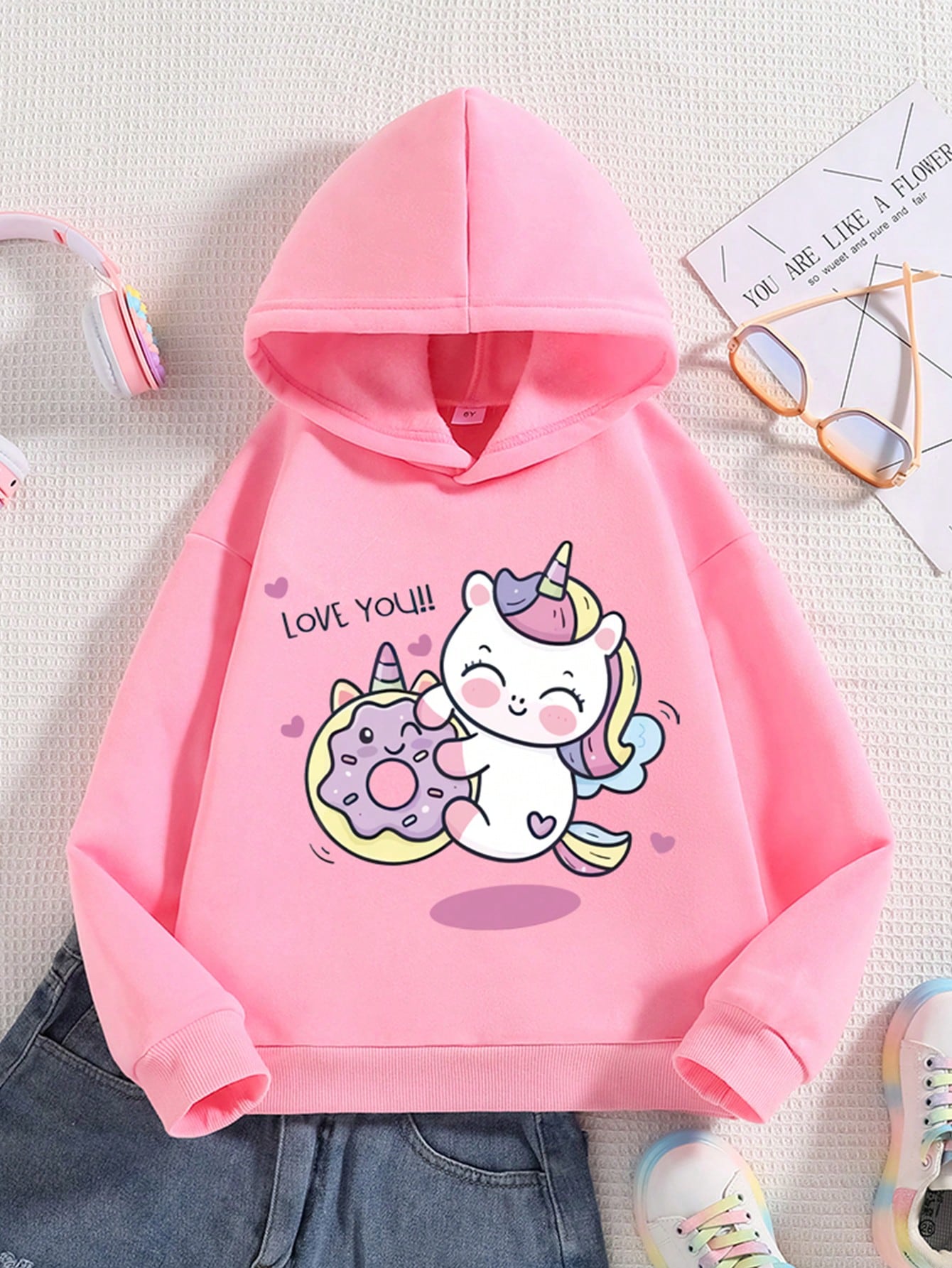 Cozy Cartoon Hoodie for Young Girl: Adorable Warmth for Little Ones