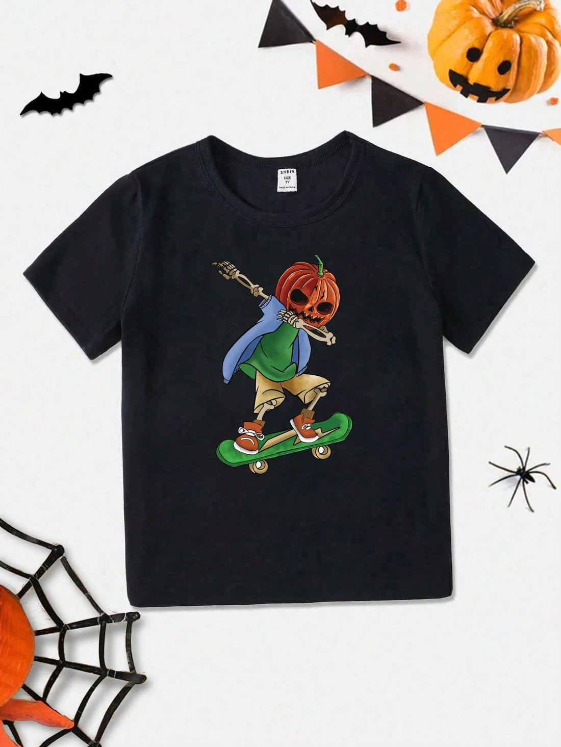 Get ready to rock this Halloween with our "Boo-tifully Stylish" Teen Boys Skateboard T-shirt! Made with a trendy checkerboard design and featuring a spooky skateboard graphic, this shirt is perfect for showing off your skate skills and Halloween spirit. Made from high-quality materials, it's comfortable and stylish - perfect for any Halloween adventure.