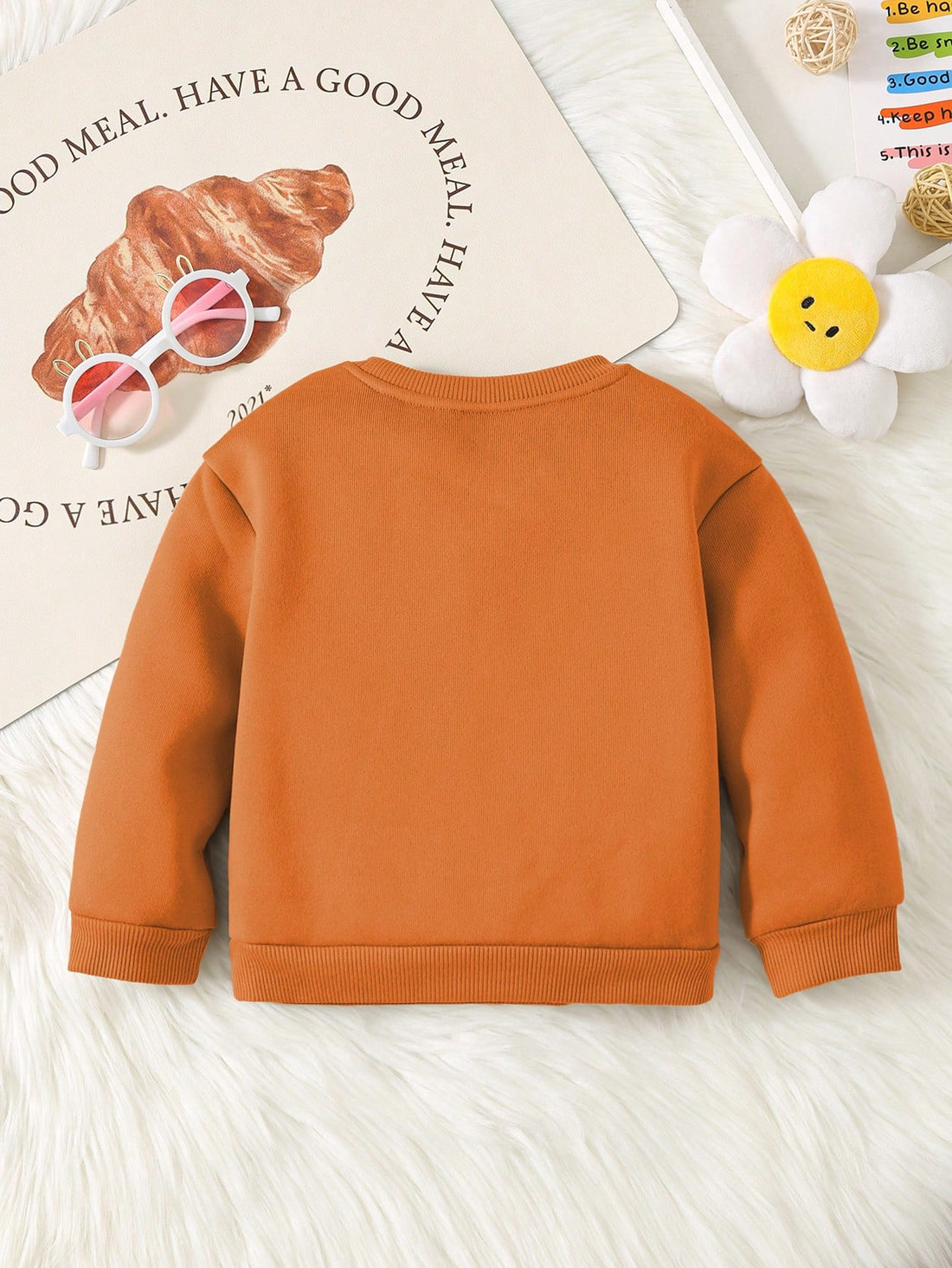 Autumn Duckling Delight: Cozy Knit Sweatshirt for Baby Girls