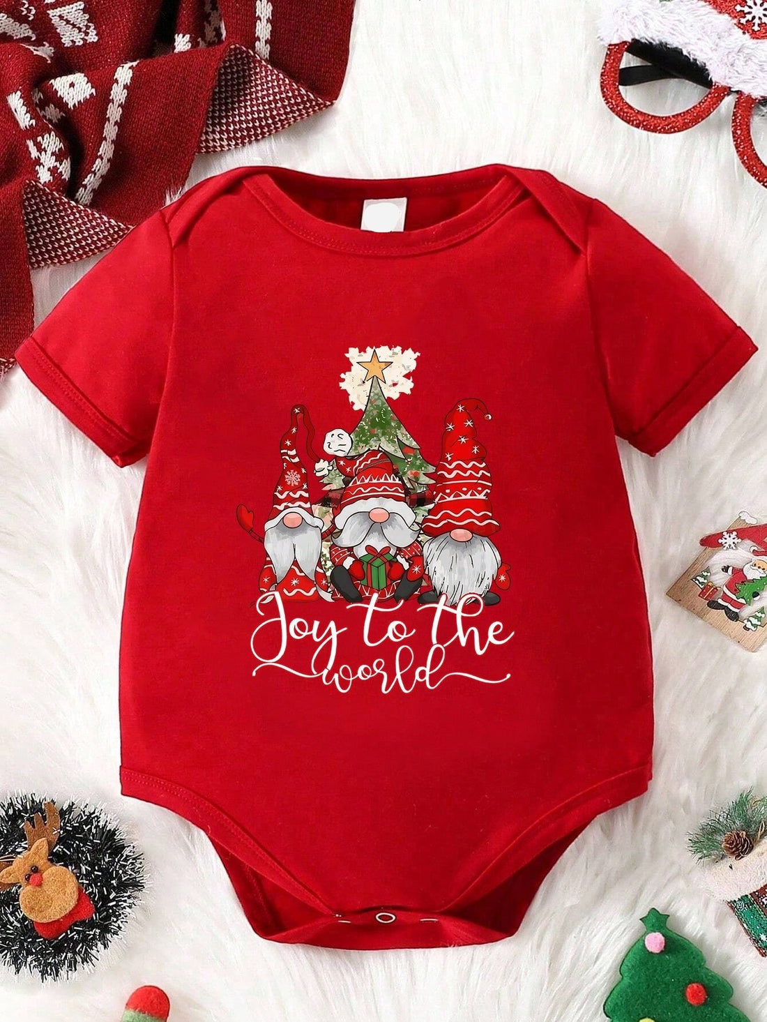 This adorable Christmas romper is the perfect outfit for your baby girl's holiday celebrations! Featuring a cute Santa Claus graphic and comfortable design, your little one will look and feel festive all day long. Made with quality materials, it's a must-have for the holiday season.